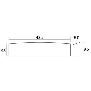 NEW 43.5mm Unslotted BLANK Brass Nut For Guitar, Curved Angled Top, Flat Bottom