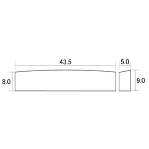NEW 43.5mm Unslotted BLANK Brass Nut For Guitar, Curved Angled Top - Flat Bottom