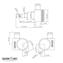 Load image into Gallery viewer, NEW Grover 505 Mini Roto-Grip L3+R3 Locking Rotomatic Tuners HEX 3x3 - BLACK