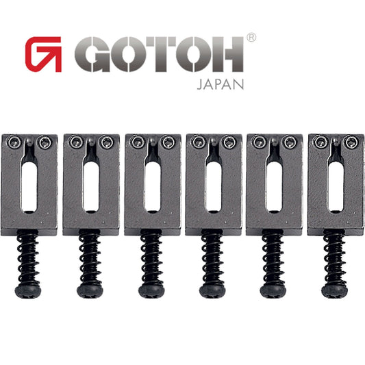 NEW Gotoh S199 Set of 6 Steel Tremolo/Bridge Saddles 10.8mm Width - COSMO BLACK