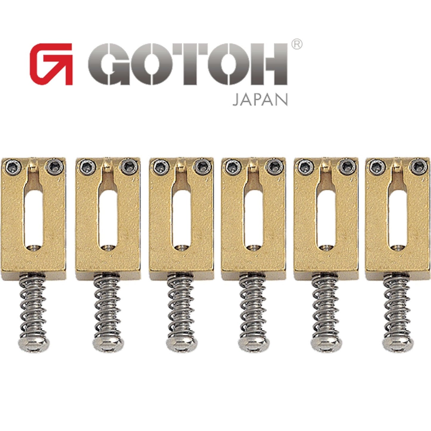 NEW Gotoh S199 Set of 6 Steel Tremolo/Bridge Saddles 10.8mm Width - GOLD
