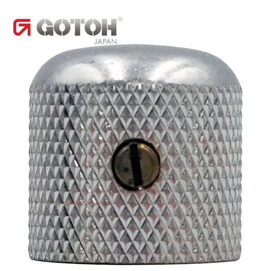 NEW (1) Gotoh Control Knob Metal DOME Bass/Guitar for 1/4 inch USA - AGED CHROME