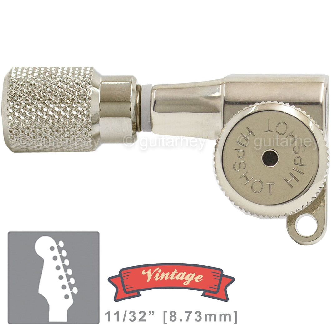 NEW Hipshot VINTAGE 6-in-Line IND-N Staggered Locking Tuners LEFT-HANDED, NICKEL