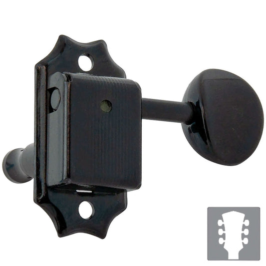 NEW Gotoh SD90-05M Tuners Tuning Vintage Keys Set L3+R3 OVAL Button 3x3 - BLACK