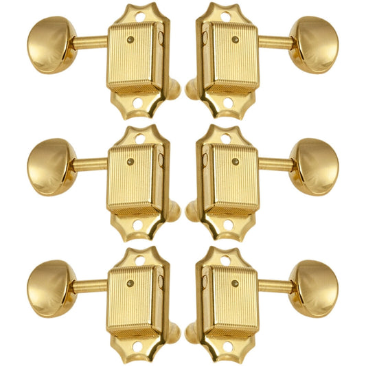 NEW Gotoh SD90-05M Tuners Tuning Vintage Keys Set L3+R3 OVAL Button 3x3 - GOLD