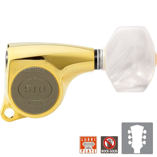 NEW Gotoh SGL510-P7 Super Machine Heads L3+R3 Tuners Set 18:1 Ratio 3x3 - GOLD