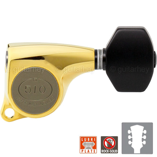 NEW Gotoh SGL510-B07 Super Machine Heads L3+R3 Tuners Set 18:1 Ratio 3x3 - GOLD