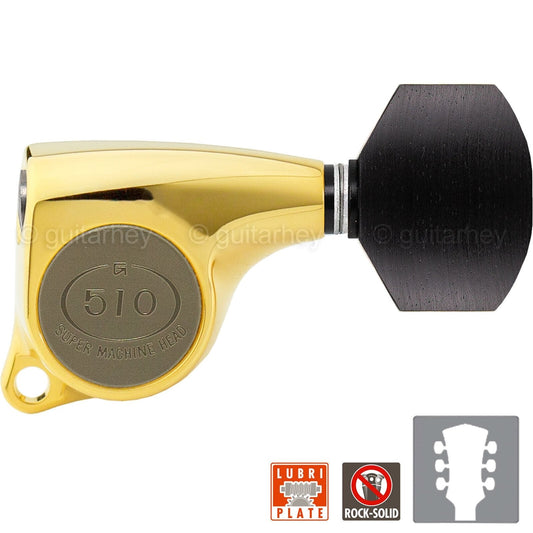 NEW Gotoh SGL510-EN07 Super Machine Heads L3+R3 Tuners Set 18:1 Ratio 3x3 - GOLD