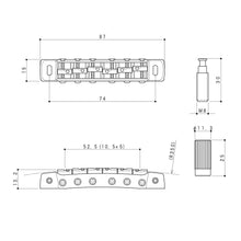 Load image into Gallery viewer, NEW Gotoh 510FB Tunematic w/ Studs - Tune-o-matic bridge - BLACK