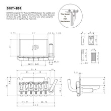 Load image into Gallery viewer, NEW Gotoh 510T-BS1 Non-locking 2 Point Tremolo Bridge w/ 37mm BLOCK - CHROME