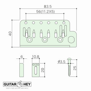 NEW Gotoh 510T-FE2 Non-locking 6 Point Tremolo Bridge SHORT 37mm Block - BLACK