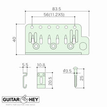 Carregar imagem no visualizador da galeria, NEW Gotoh 510T-SF2 Non-locking 6 Point Tremolo Bridge SHORT 37mm Block - BLACK