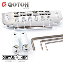 Load image into Gallery viewer, NEW Gotoh 510UB Wrap Around Guitar Bridge Tailpiece w/ Stud Lock - CHROME