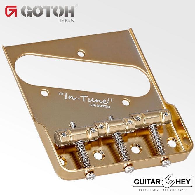 NEW Gotoh BS-TC1S Steel Tele Bridge, Cut Down Sides, Brass Saddles - GOLD