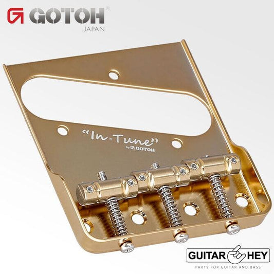 NEW Gotoh BS-TC1S Steel Tele Bridge, Cut Down Sides, Brass Saddles - GOLD