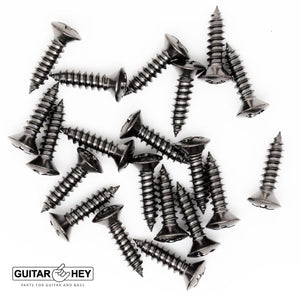 (20) Pickguard Plate/Cover Screws for Fender Phillips Head #4 x 1/2" COSMO BLACK