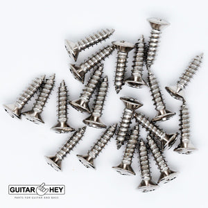 (20) Pickguard Plate/Cover Screws for Fender Phillips Head, #4 x 1/2" - NICKEL