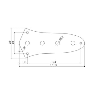 NEW Gotoh CP-20 Factory RELIC for Fender Jazz Bass Control Plate - AGED CHROME