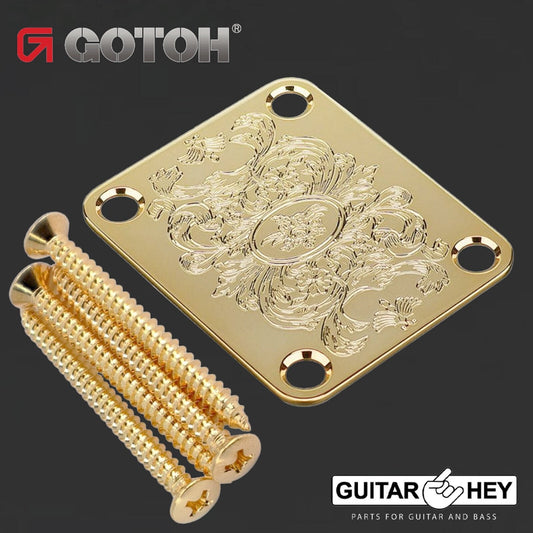 NEW Gotoh Neck Plate Luxury-Mode Japanese Art Acanthus for Guitar/Bass - GOLD