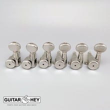 Load image into Gallery viewer, NEW Hipshot 6-in-Line LOCKING Tuners STAGGERED Oval Buttons TREBLE - NICKEL