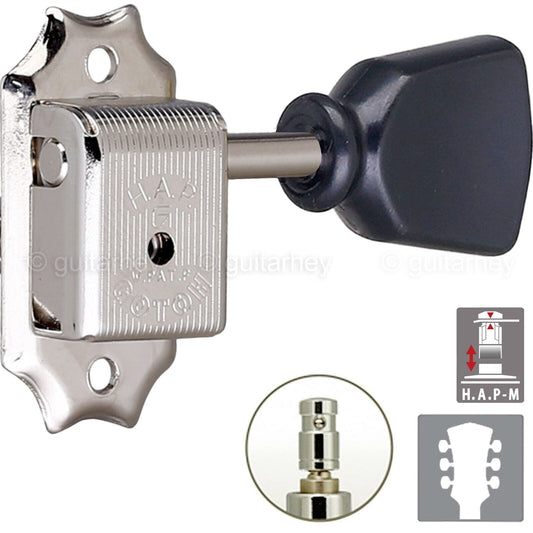 NEW Gotoh SD90-SLB HAPM LOCKING Tuners Set L3+R3 Adjustable Height 3x3 - NICKEL