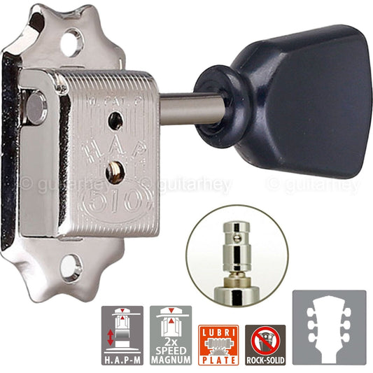 NEW Gotoh SD510-SLB HAPM LOCKING Tuners Set L3+R3 Adjustable Height 3x3 - NICKEL
