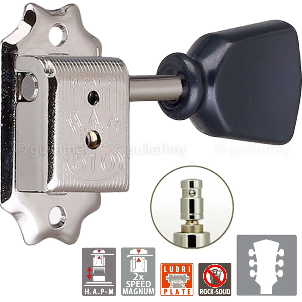 NEW Gotoh SD510-SLB HAPM LOCKING Tuners Set L3+R3 Adjustable Height 3x3 - NICKEL