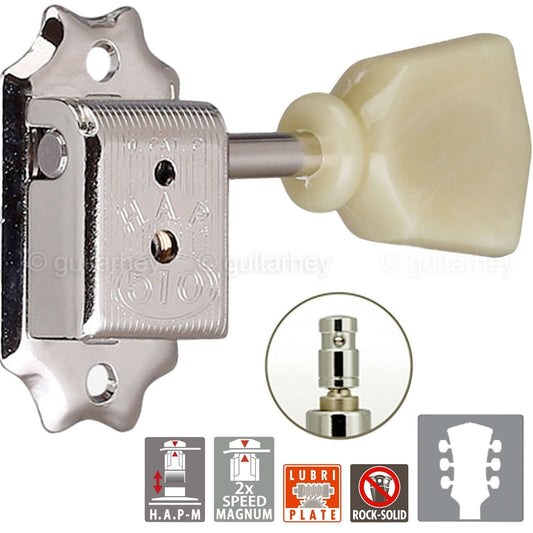 NEW Gotoh SD510-SL HAPM LOCKING Tuners Set L3+R3 Adjustable Height 3x3 - NICKEL