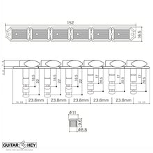 Load image into Gallery viewer, NEW Gotoh SDS510-05M HAPM 6-in-line LOCKING Adjustable Height Tuners - NICKEL