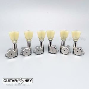 NEW Hipshot L3+R3 LOCKING Mini Tuners SET w/ KEYSTONE Buttons 3x3 - CHROME