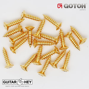 (20) Gotoh Pickguard Plate/Cover Screws for Fender Phillips Head, #4 x 1/2" GOLD