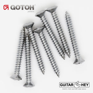 (7) Gotoh Mounting Screws for Guitar/Bass Bridge Phillips Head 1" Long - CHROME