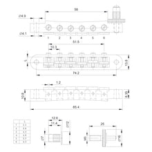 Load image into Gallery viewer, NEW Grover Nashville Tune-O-Matic Bridge for USA Gibson Les Paul/SG® 520C CHROME