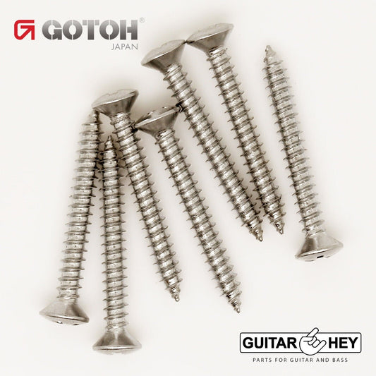(7) Gotoh Mounting Screws for Guitar/Bass Bridge Phillips Head 1" Long - NICKEL