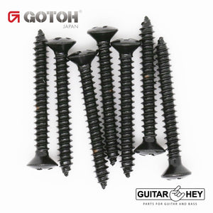 (7) Gotoh Mounting Screws for Guitar/Bass Bridge Phillips Head 1" Long - BLACK