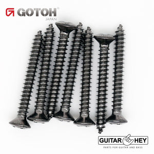 (7) Gotoh Mounting Screws for Guitar/Bass Bridge Phillips Head 1" - COSMO BLACK