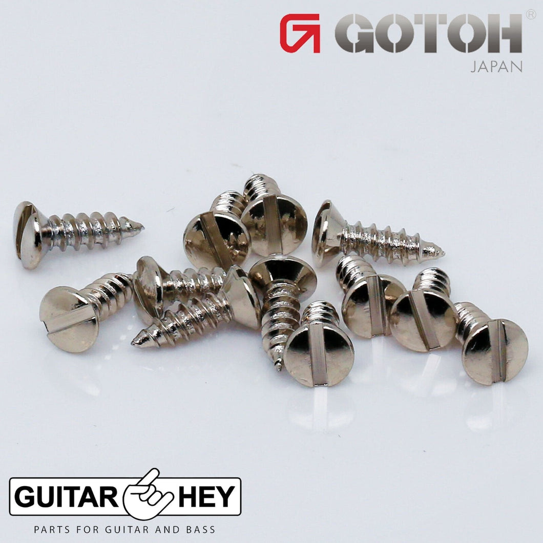 (12) Gotoh Premium Screws for Classical Acoustic Guitar Slot Head - NICKEL