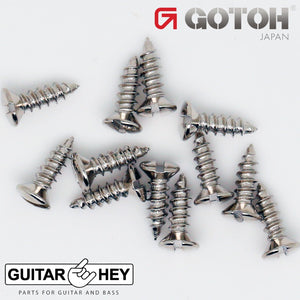 (12) Gotoh Premium Screws for Classical Acoustic Guitar Slot Head - NICKEL