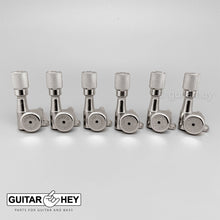 Load image into Gallery viewer, NEW Hipshot 6-in-Line LOCKING Tuners SET Knurled Buttons Non-Staggered - NICKEL