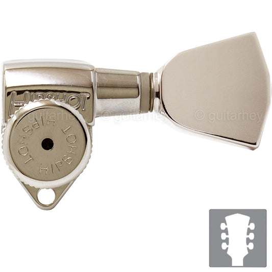 NEW Hipshot Grip-Lock Open-Gear TUNERS w/ Keystone Buttons Set 3x3 - NICKEL