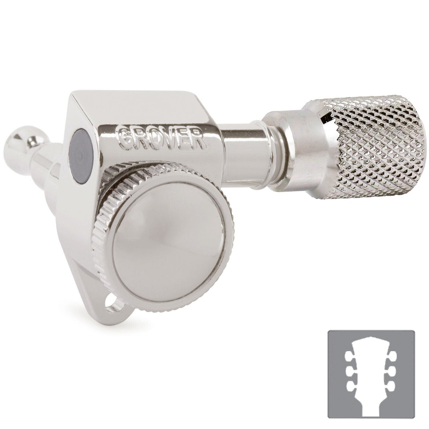 NEW Grover 502 LOCKING Tuners 3x3 Modern Gibson Les Paul KNURLED Buttons, NICKEL