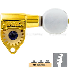 Load image into Gallery viewer, NEW Hipshot Classic Open-Gear Tuners 6 in line Non-Staggered OVAL Pearloid, GOLD