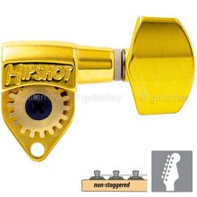 Load image into Gallery viewer, NEW Hipshot Classic Open-Gear Tuners 6 in line Non-Staggered SMALL Buttons, GOLD