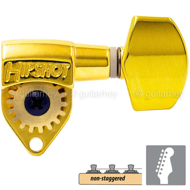 NEW Hipshot Classic Open-Gear Tuners 6 in line Non-Staggered SMALL Buttons, GOLD