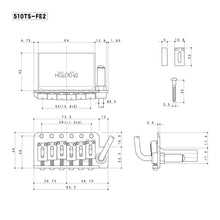 Load image into Gallery viewer, NEW Gotoh 510TS-FE2 Non-locking Tremolo Bridge Steel Saddles &amp; Block COSMO BLACK