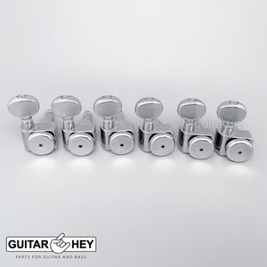 NEW Hipshot Tuners Fender Directrofit LOCKING Non-Staggered OVAL Buttons, CHROME