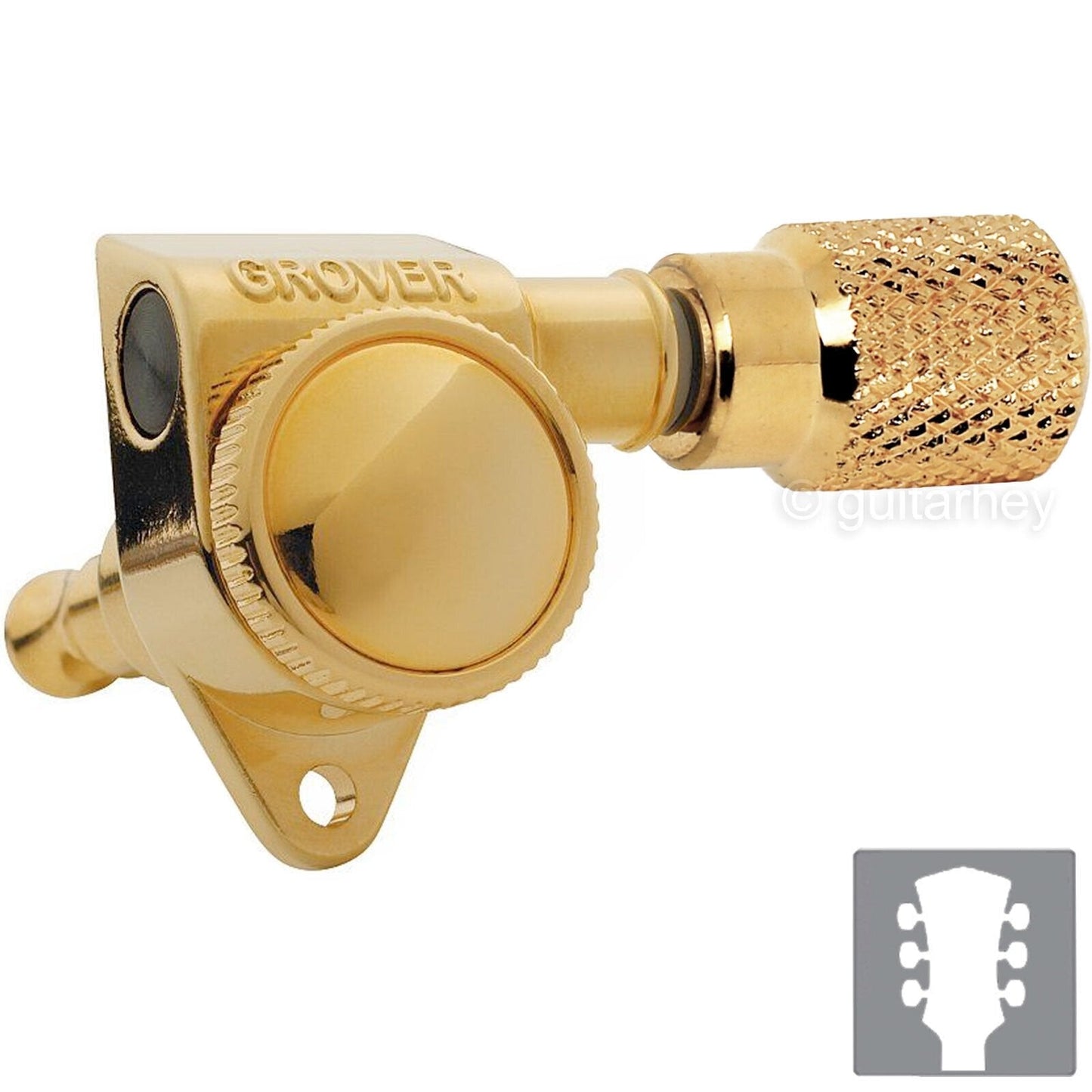 NEW Grover 502 LOCKING Tuners 3x3 Modern Gibson Les Paul KNURLED Buttons - GOLD