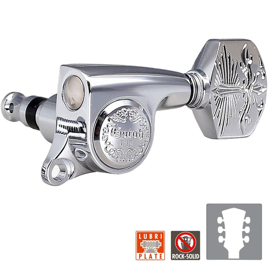 NEW Gotoh SGS510Z-A70LX Luxury Mode L3+R3 Set Mini Tuners 1:18 Ratio 3x3, CHROME