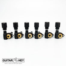 Load image into Gallery viewer, NEW Hipshot Classic Open-Gear Non-Staggered Tuners 6 in line KNURLED - BLACK