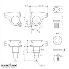 Carregar imagem no visualizador da galeria, NEW Gotoh SGL510Z-RL5 Set Tuners LARGE Button 1:21 Gear Ratio, 3x3 - COSMO BLACK